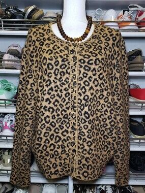 Marled Leopard Print Cardigan